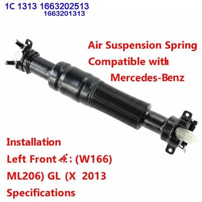1C 1313 1663202513, 1663201313 Air Suspension Spring Compatible with Mercedes-Benz (W166) ML2013/(X166) GL 2013 Left Front Installation 48*18*18 Specifications