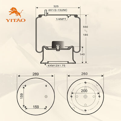 Airbags du ressort pneumatique de suspension de camion de Freightliner W01-358-9781 Firestone 1R12-603 Goodyear
