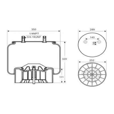 Airbags résistants de W01-358-8091 Goodyear 1R14-171 pour Hendrickson