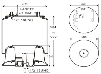 16-13810-002 airbags de remorque de camion