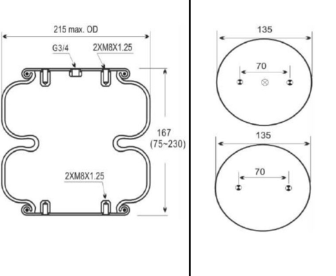 Kit en caoutchouc de suspension d'air de ressort pneumatique de CONTITECH FD120-17/113053/2B-181