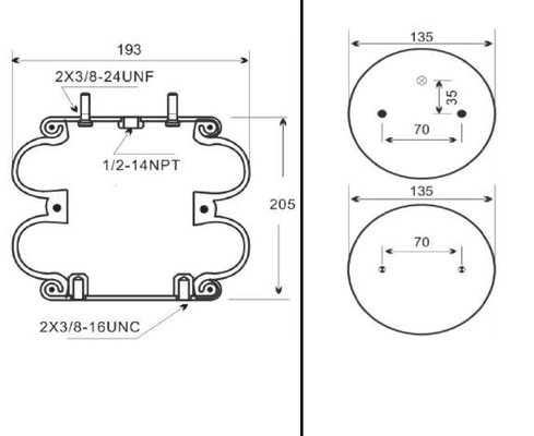 Sac de ressort de suspension de l'air IATF16949 de FD 120-20 pour le camion