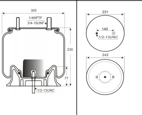 Ressort pneumatique de W01-358-8204 Firestone pour FAS Hollande 90557223 de camion