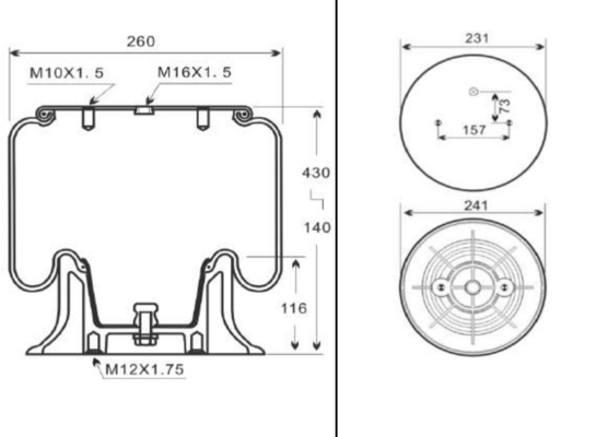 Ressort pneumatique de Contitech de ressort pneumatique du camion 50046 W01-M58-6251 pour FAS 503513061 de camion