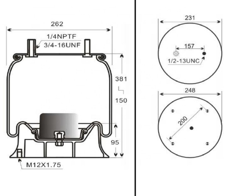 Ressort pneumatique d'autobus de ressort pneumatique Firestone W01 - ressort de 358 - 8646 camions